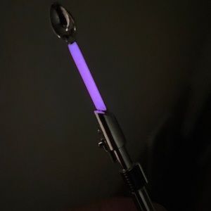 Mini spoon necklace Star Wars inspired Light Saber small tiny spoon pendant glow